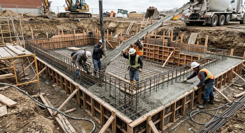 Foundation Pouring in Middletown, NJ